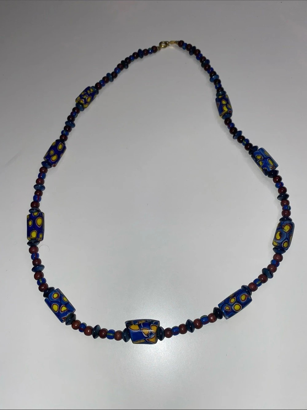 Vintage Glass Vogue Blue Beaded Necklace